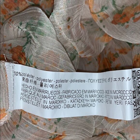 Zara Basic Collection size medium sheer floral top - Picture 8 of 8